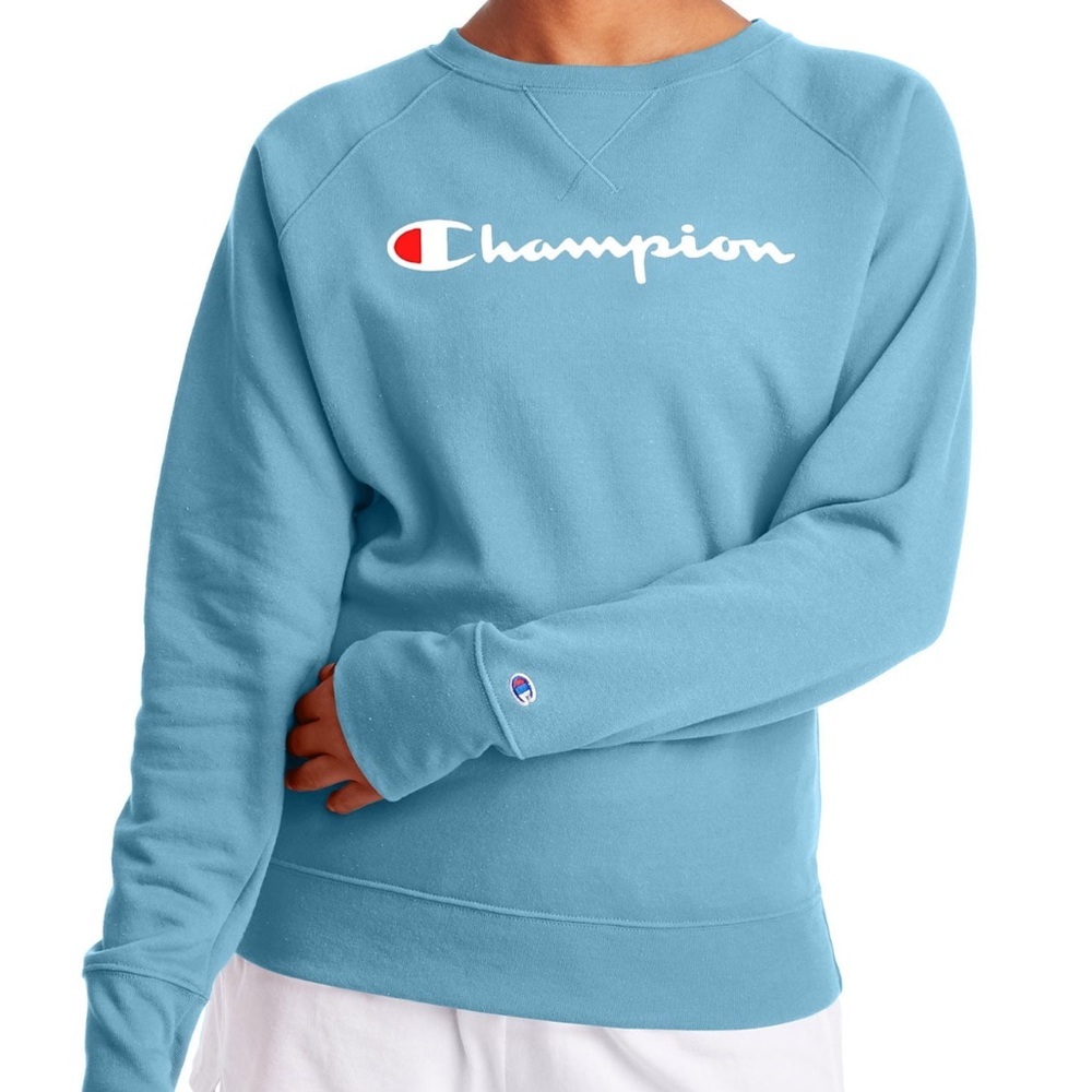 Women’s Champion Light Blue Crew Neck Sweatshirt